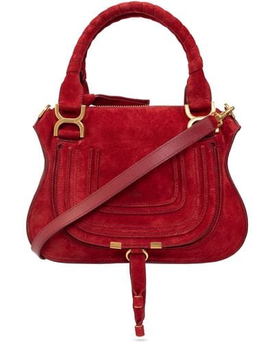 Chloé ‘Marcie Small’ Suede Shoulder Bag - Red