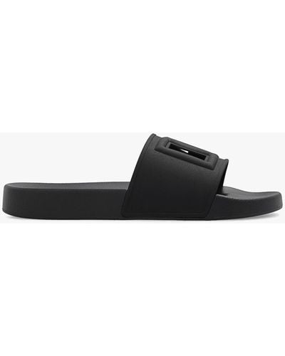 Dolce & Gabbana Dg Logo Pool Slide Sandals - Black