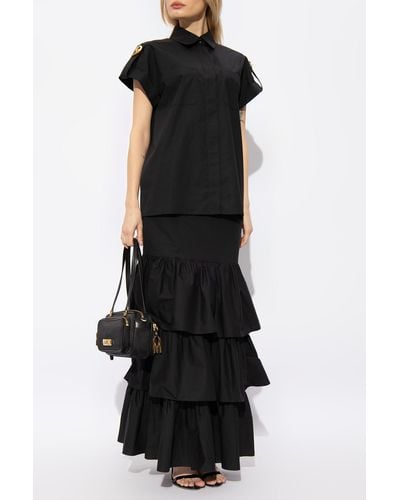 Moschino Ruffled Skirt, - Black