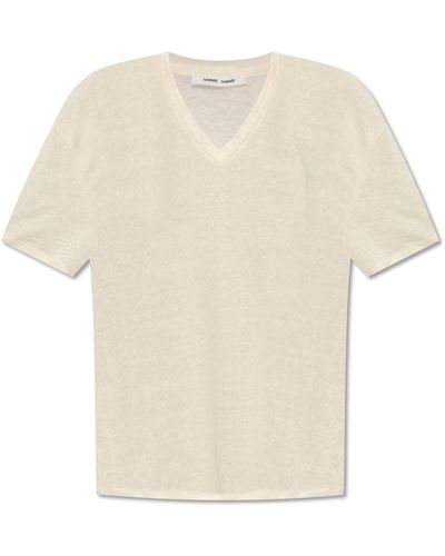 Samsøe & Samsøe 'saeli' Linen T-shirt, - White