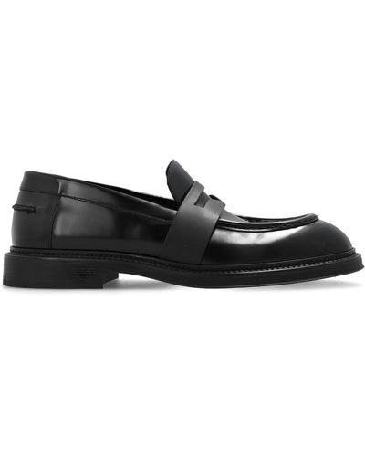 Emporio Armani Leather Loafers, - Black
