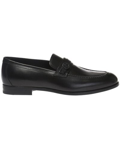 Giorgio Armani Branded Loafers, - Black