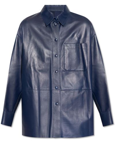 Emporio Armani Leather Shirt - Blue