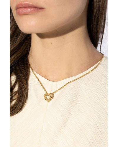 Lanvin Heart-Shaped Pendant Necklace - Natural