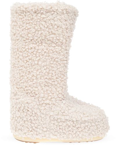 Moon Boot 'icon Faux Curly' Snow Boots - Natural