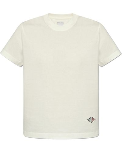 Bottega Veneta T-shirt With Logo Patch, - White