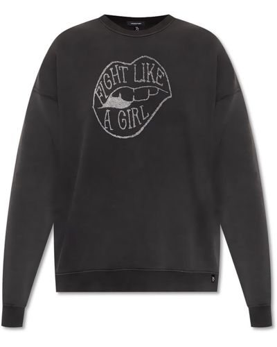 R13 Sweatshirt With Vintage Effect - Black