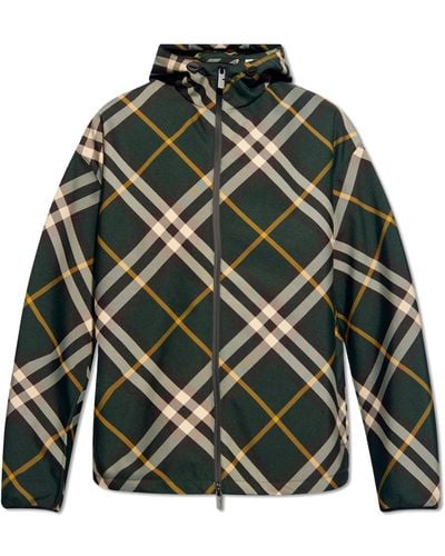 Burberry Checked Jacket, - Green