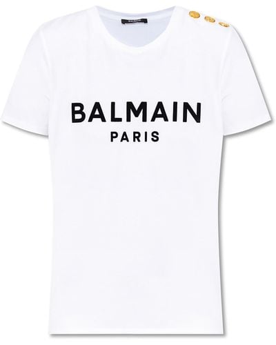 Balmain Logo T-Shirt - White