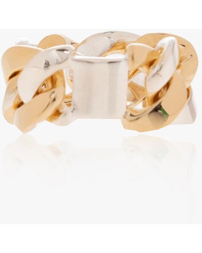 Bottega Veneta Gold Silver Ring - White