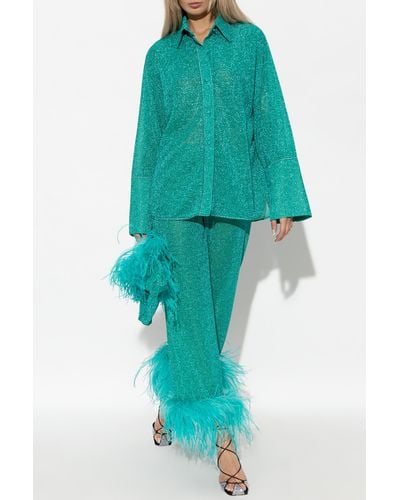 Oséree Pants With Feathers - Green