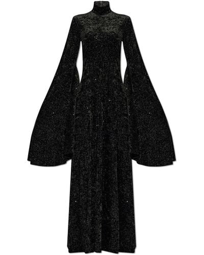 Balenciaga Dress With Glitter Finish - Black
