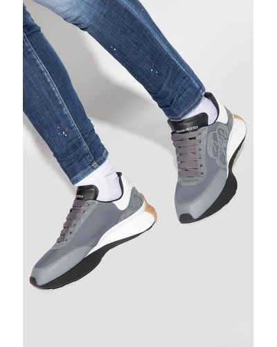 Alexander McQueen Sneakers With Logo - Gray