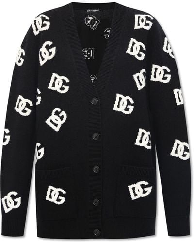 Dolce & Gabbana Monogrammed Cardigan, - Black
