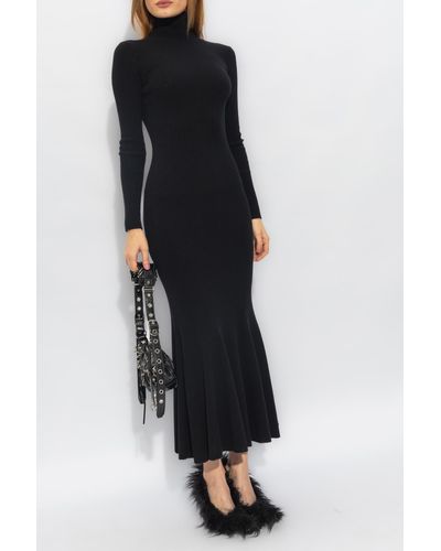 Balenciaga Ribbed Dress, - Black