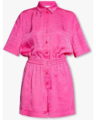 Moschino Jumpsuit With Logo - Pink