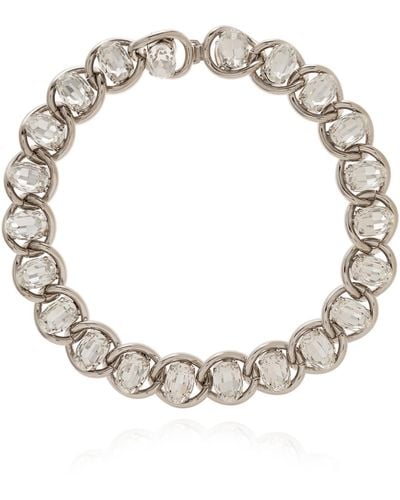 Marni Crystal-Bejewelled Necklace - Metallic