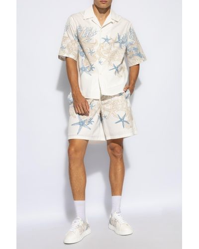 Versace Shorts With The `Barocco Sea` Motif - White