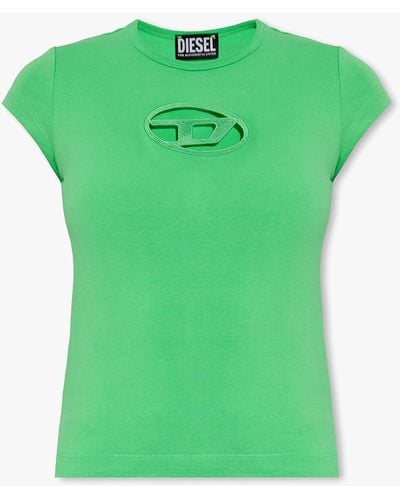 DIESEL T-angie Cut-out Logo T-shirt - Green