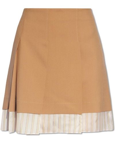 Marni Skirt With Pleats, - Natural