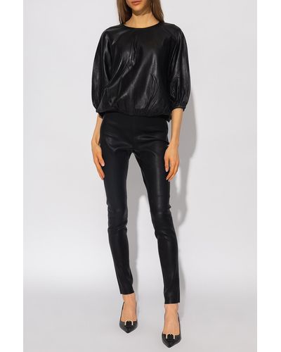 Notes Du Nord 'chia' Leather Top - Black