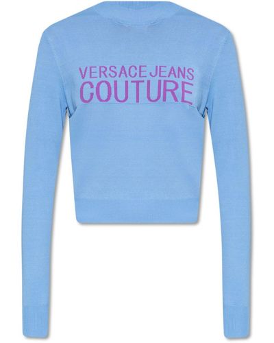 Versace Sweater With Logo - Blue