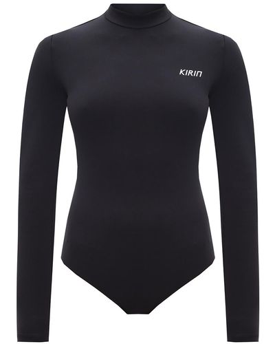 Kirin Open Back Logo Bodysuit - Black