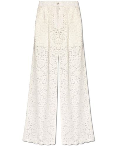 Dolce & Gabbana Openwork Pants, - White