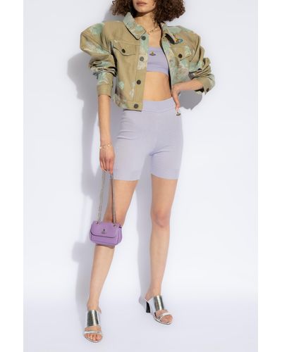 Vivienne Westwood Shorts With Logo, - Purple