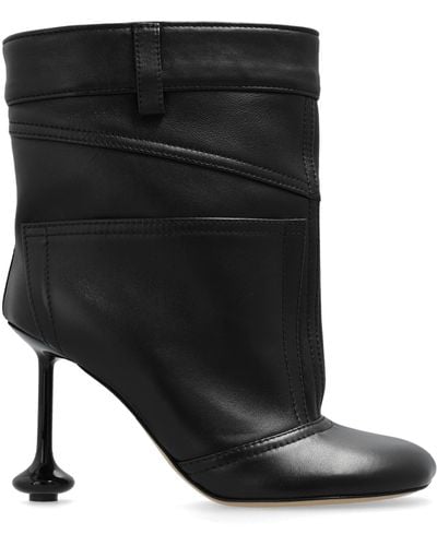 Loewe Leather Heeled Booties ‘Toy’ - Black