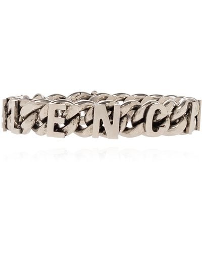 Balenciaga Brass Bracelet With Logo - White