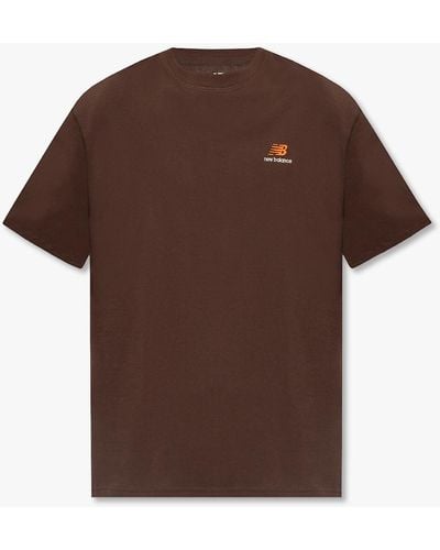 New Balance Logo T-shirt, - Brown