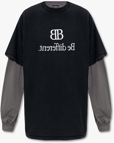 Balenciaga Two-layered T-shirt - Black