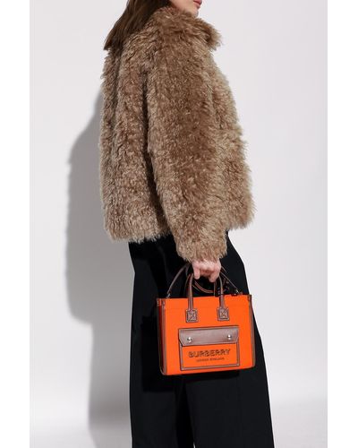 Burberry 'freya Mini' Shopper Bag - Orange