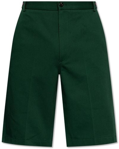 Gucci Cotton Shorts With Crease, - Green