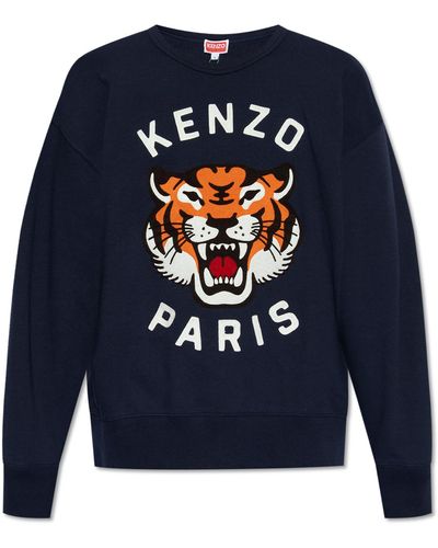 KENZO Sweatshirt With Logo, - Blue