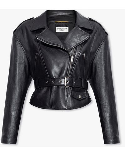 Saint Laurent Leather Jacket, - Black