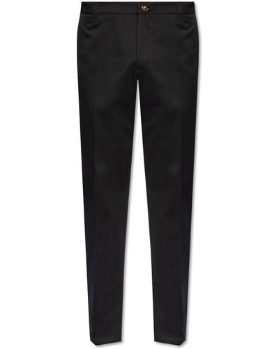 Versace Pleat-front Trousers, - Black