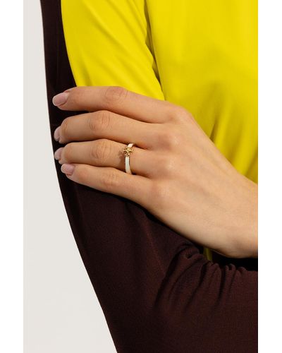 Tory Burch ‘Kira’ Ring With Logo - Yellow