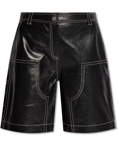 Stand Studio 'rue' Leather Shorts, - Black