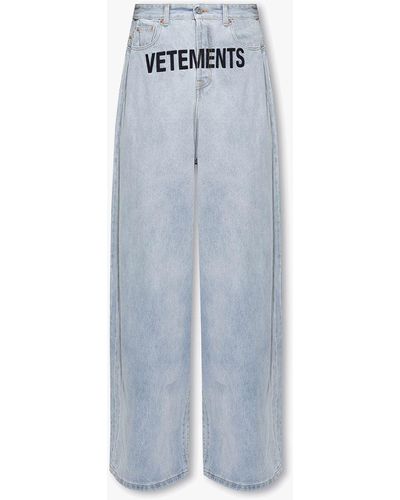 Vetements Jeans With Logo - Blue