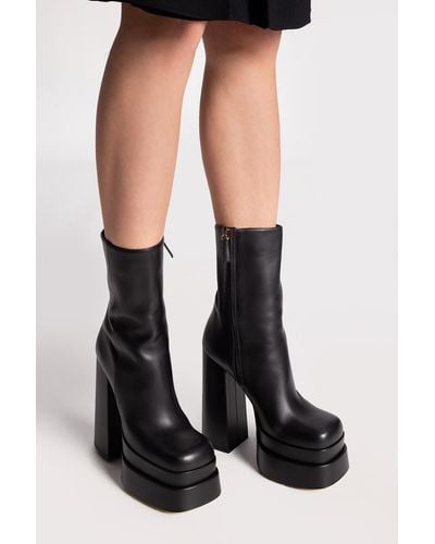 Versace Platform Ankle Boots, - Black