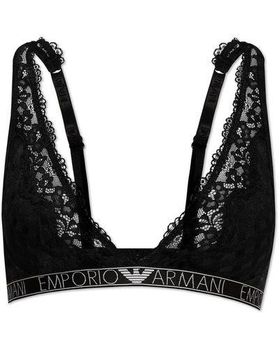 Emporio Armani Bra With Logo - Black