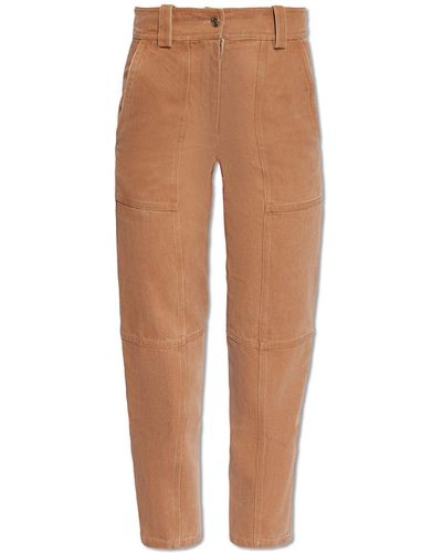 Yves Salomon High-waisted Jeans, - Brown