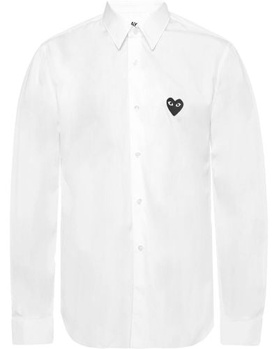 COMME DES GARÇONS PLAY Logo-Appliqued Classic Shirt - White