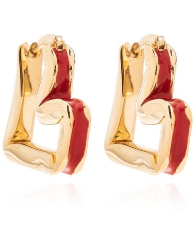 Bottega Veneta Heart-shaped Earrings, - Orange