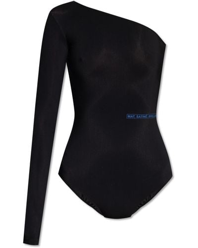 MM6 by Maison Martin Margiela Bodysuit With One Long Sleeve, ' - Black