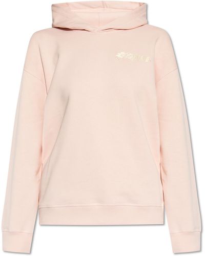 Ganni Hoodie From Organic Cotton, - Pink