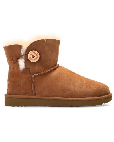 UGG 'mini Bailey Bow Ii' Suede Snow Boots - Brown