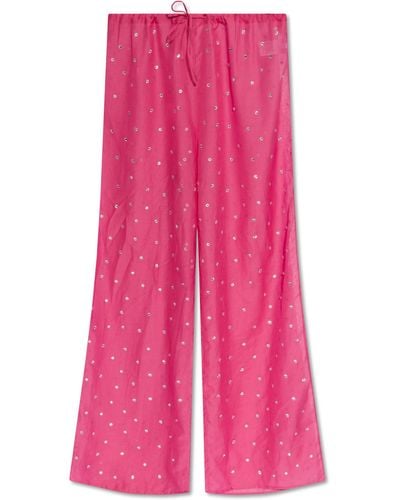 Oséree Crystal-embellished Pants, - Pink